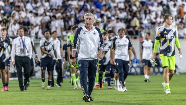 Carlo Ancelotti, con cara de circunstancias tras la derrota ante la Juventus