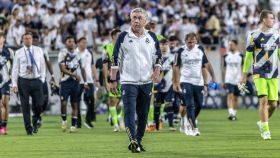 Carlo Ancelotti, con cara de circunstancias tras la derrota ante la Juventus