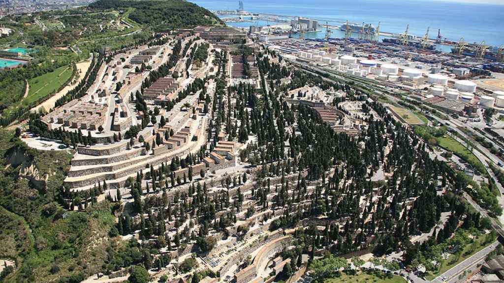 Imagen aérea del Cementerio de Montjuïc de Barcelona