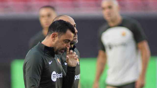 Xavi Hernández, durante un entrenamiento con el Barça en pretemporada / REDES