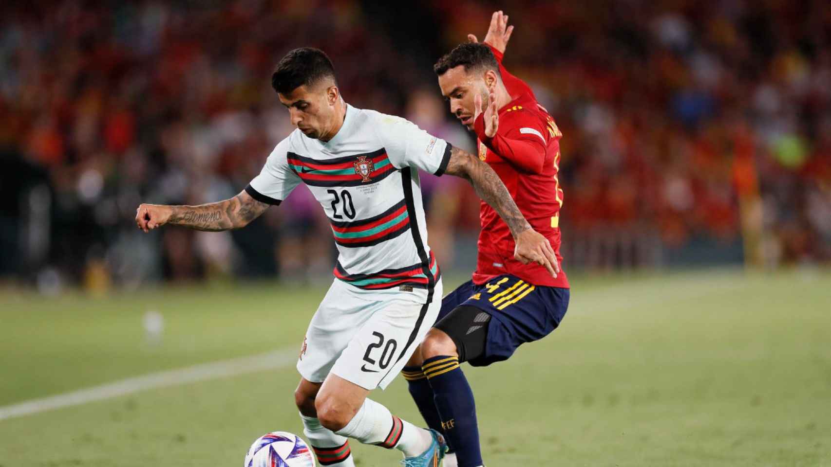 Joao Cancelo, en un partido de la Nations League contra España