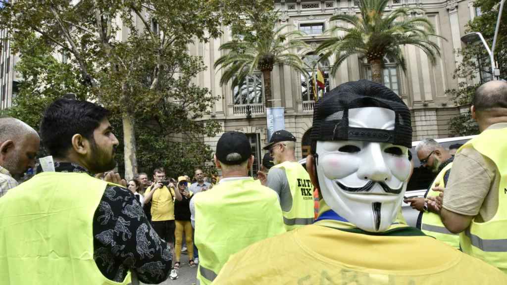 Una manifestación de Élite Taxi