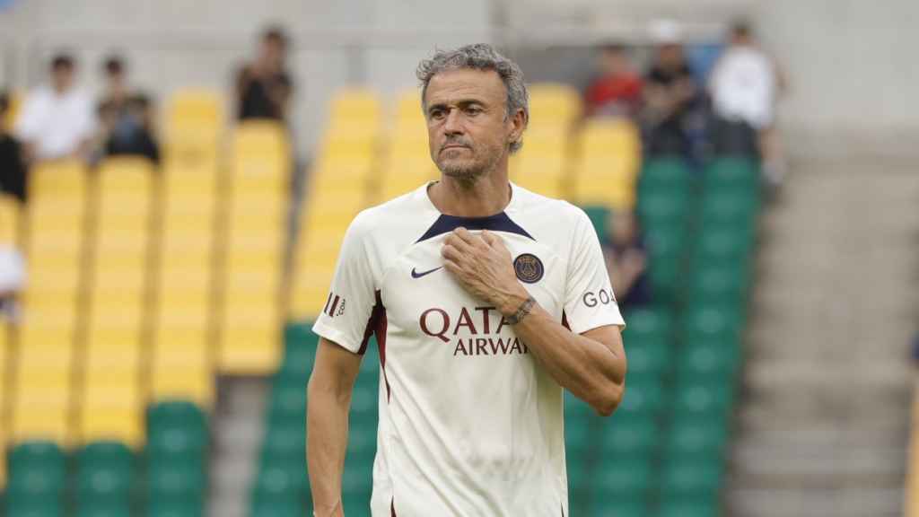 Luis Enrique dirige un entrenamiento del PSG en la pretemporada