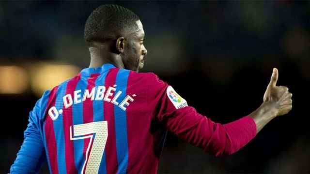 Ousmane Dembelé, con el dorsal 7 durante un partido del FC Barcelona / REDES
