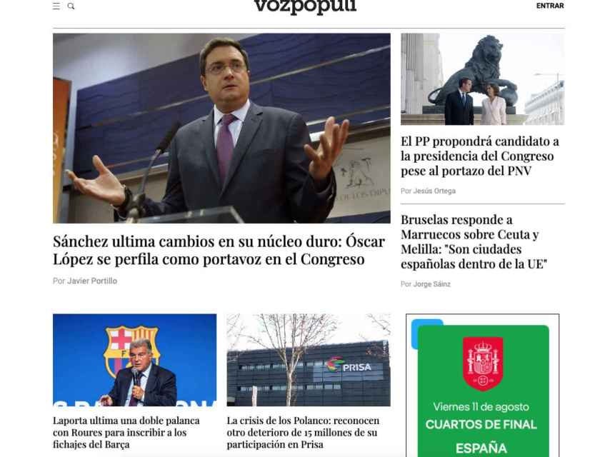 Portada de 'Vozpopuli' de 10 de agosto de 2023