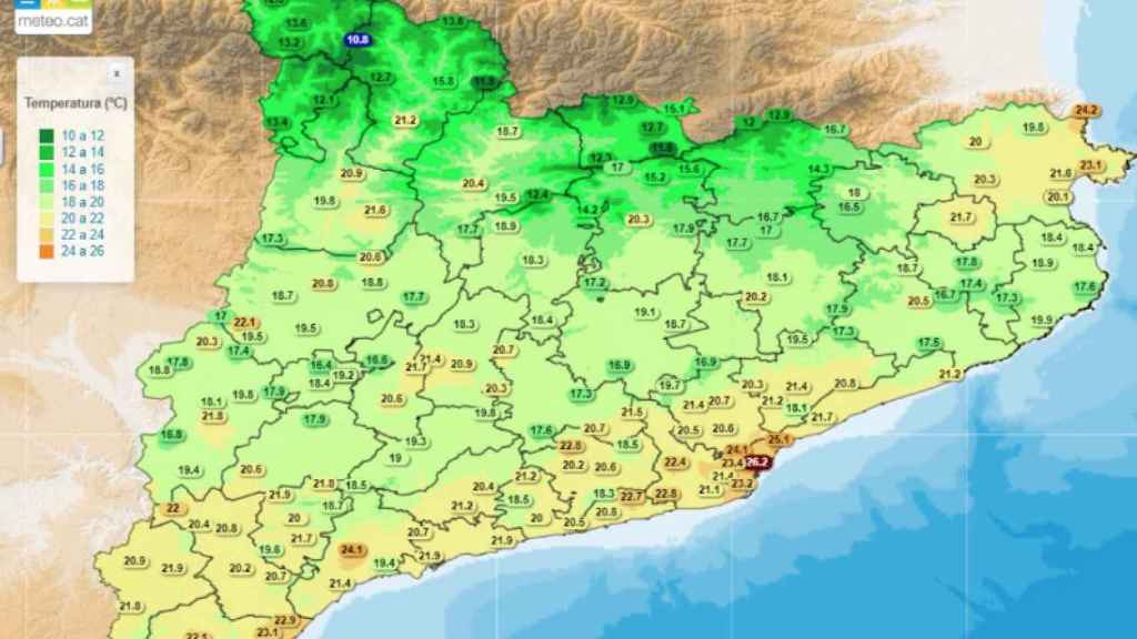 Las temperaturas registradas este viernes a primera hora