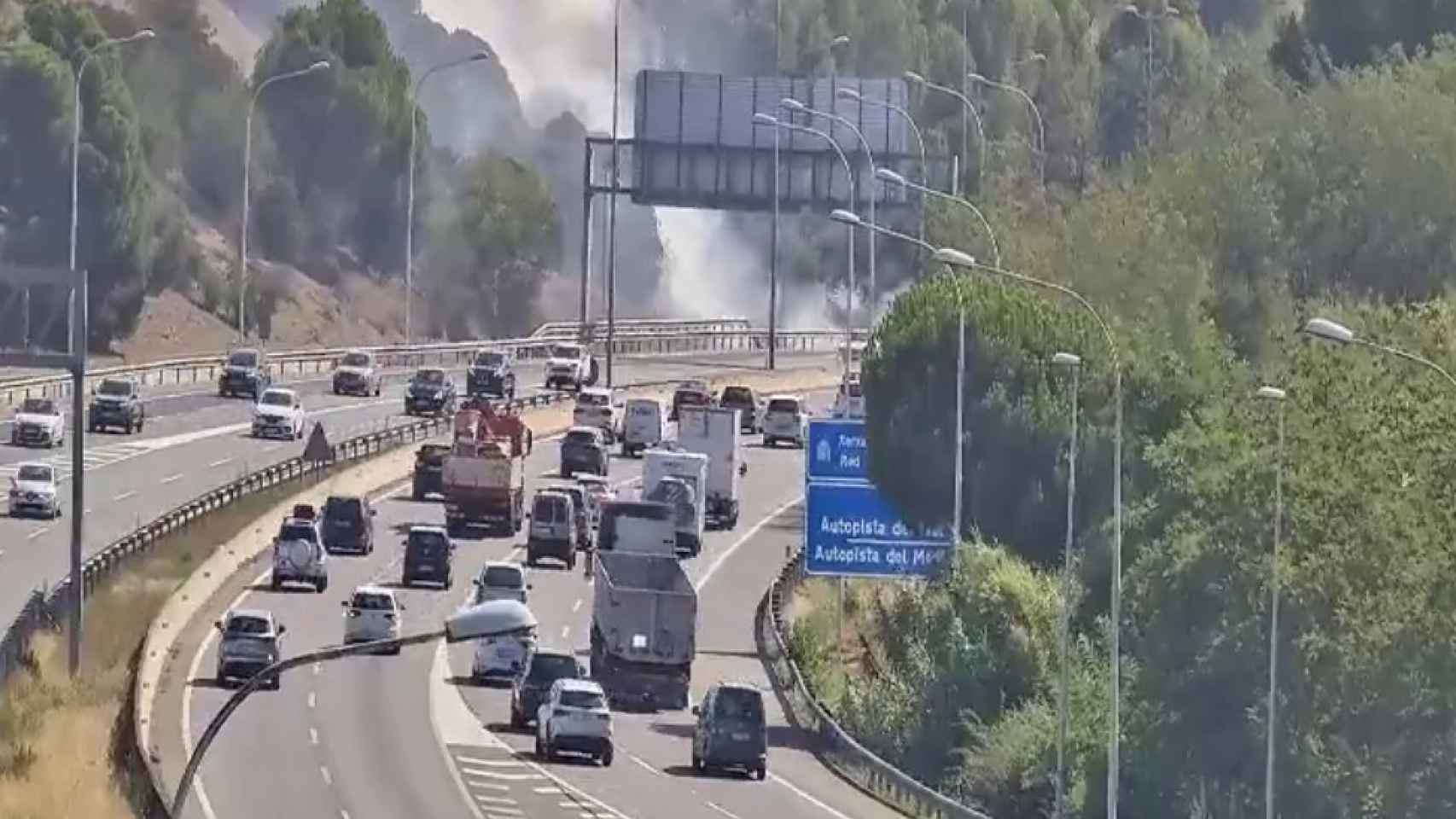 Retenciones en la AP-7 a su paso por Montmeló