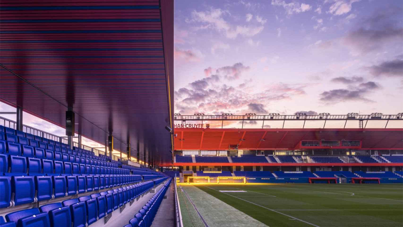 Imagen del Estadi Johan Cruyff durante un atardecer / REDES