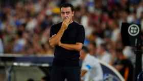 Xavi Hernández, antes de su expulsión contra el Getafe