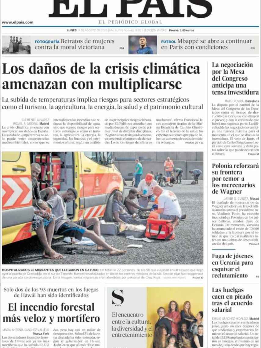 Portada de 'El País' del 14 de agosto de 2033