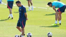 Xavi Hernández, durante un entrenamiento del Barça esta temporada / REDES