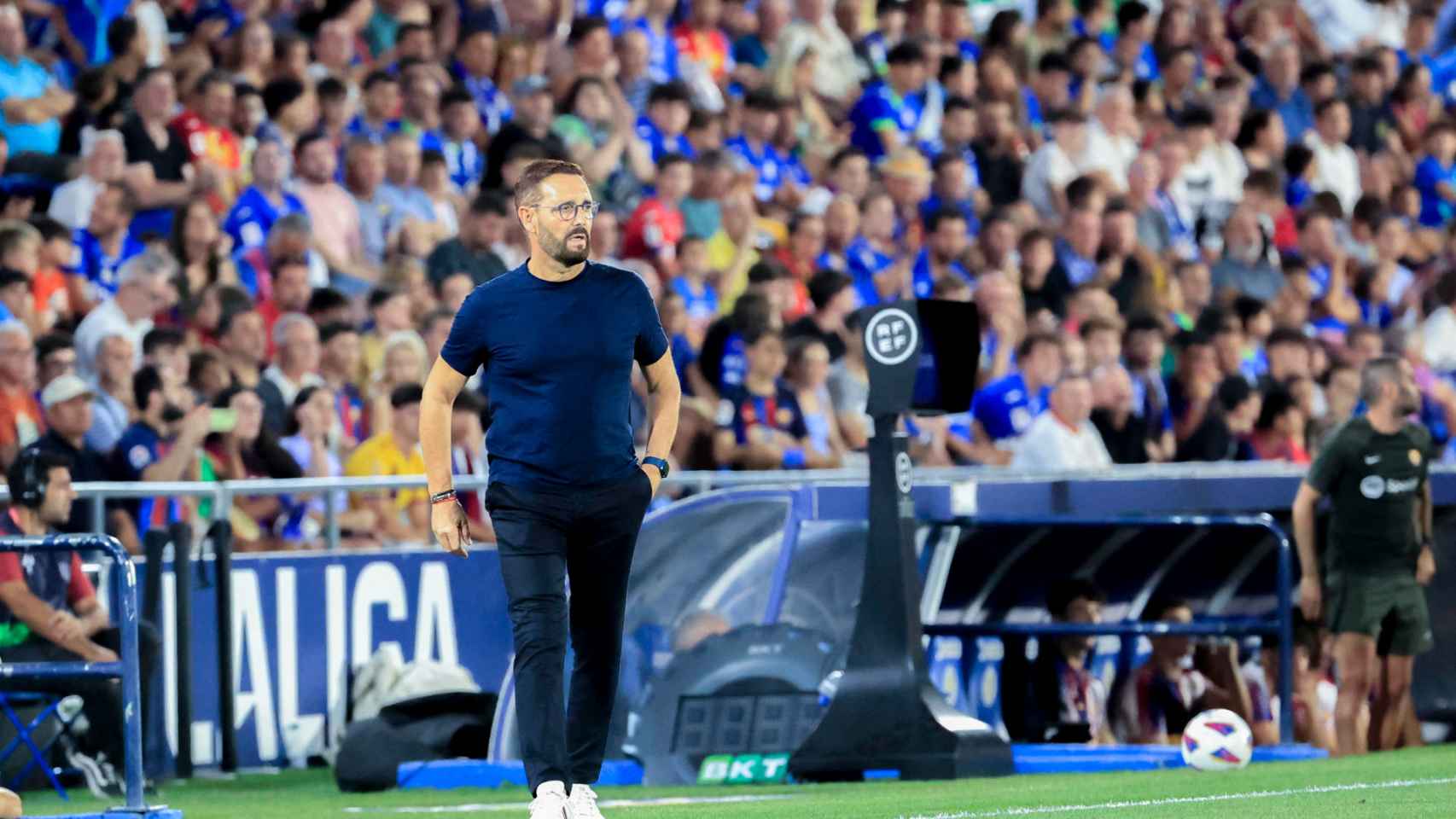 José Bordalás, durante el Getafe-Barça de Liga