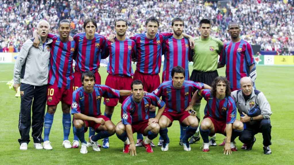 Deco y Rafa Márquez, en la final de Champions de 2006 con el Barça