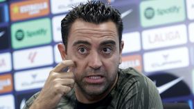 Xavi Hernández, durante una rueda de prensa previa al Barça-Cádiz / EFE