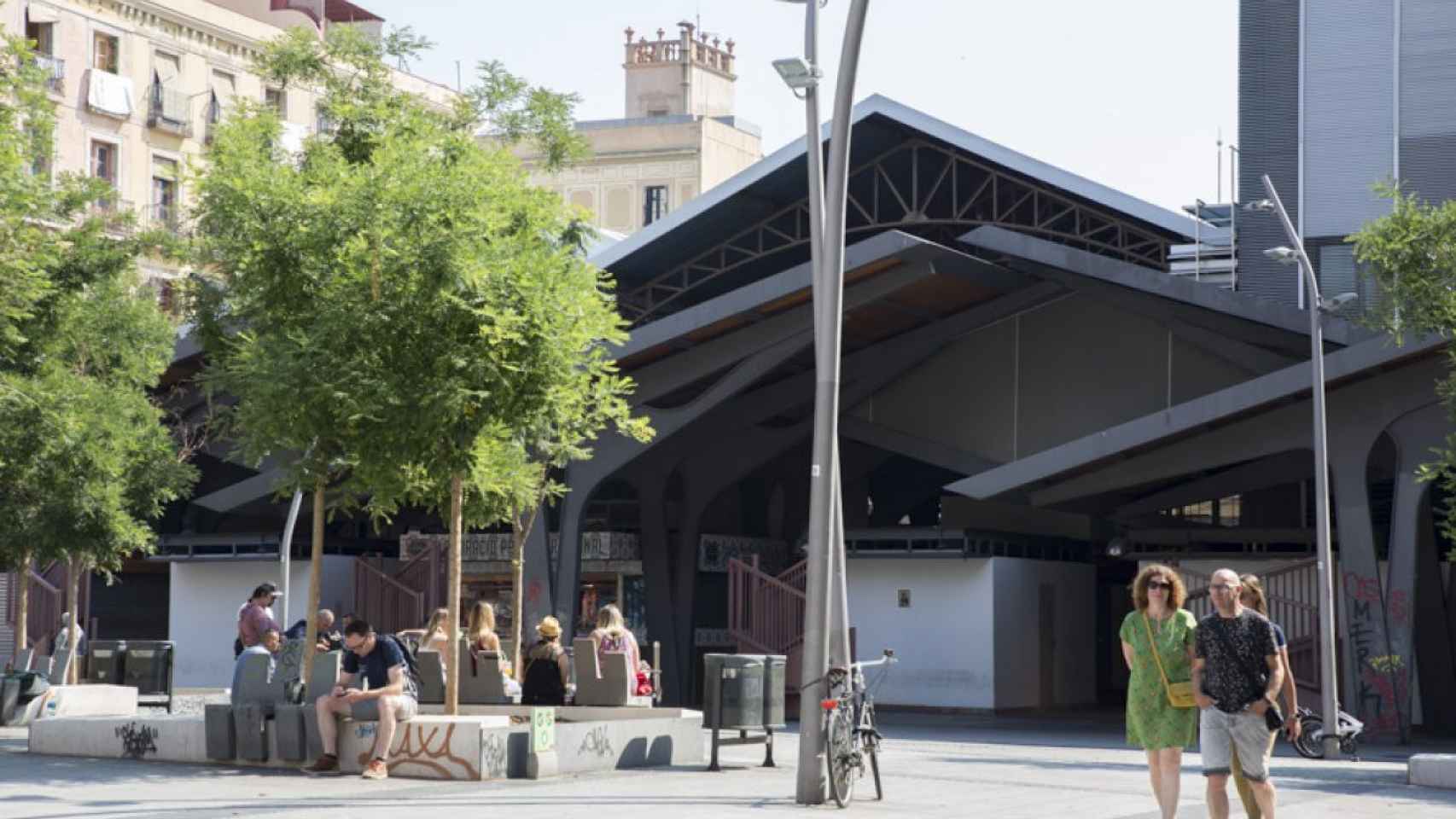 Imagen de la Plaza de La Gardunya, junto a La Boquería