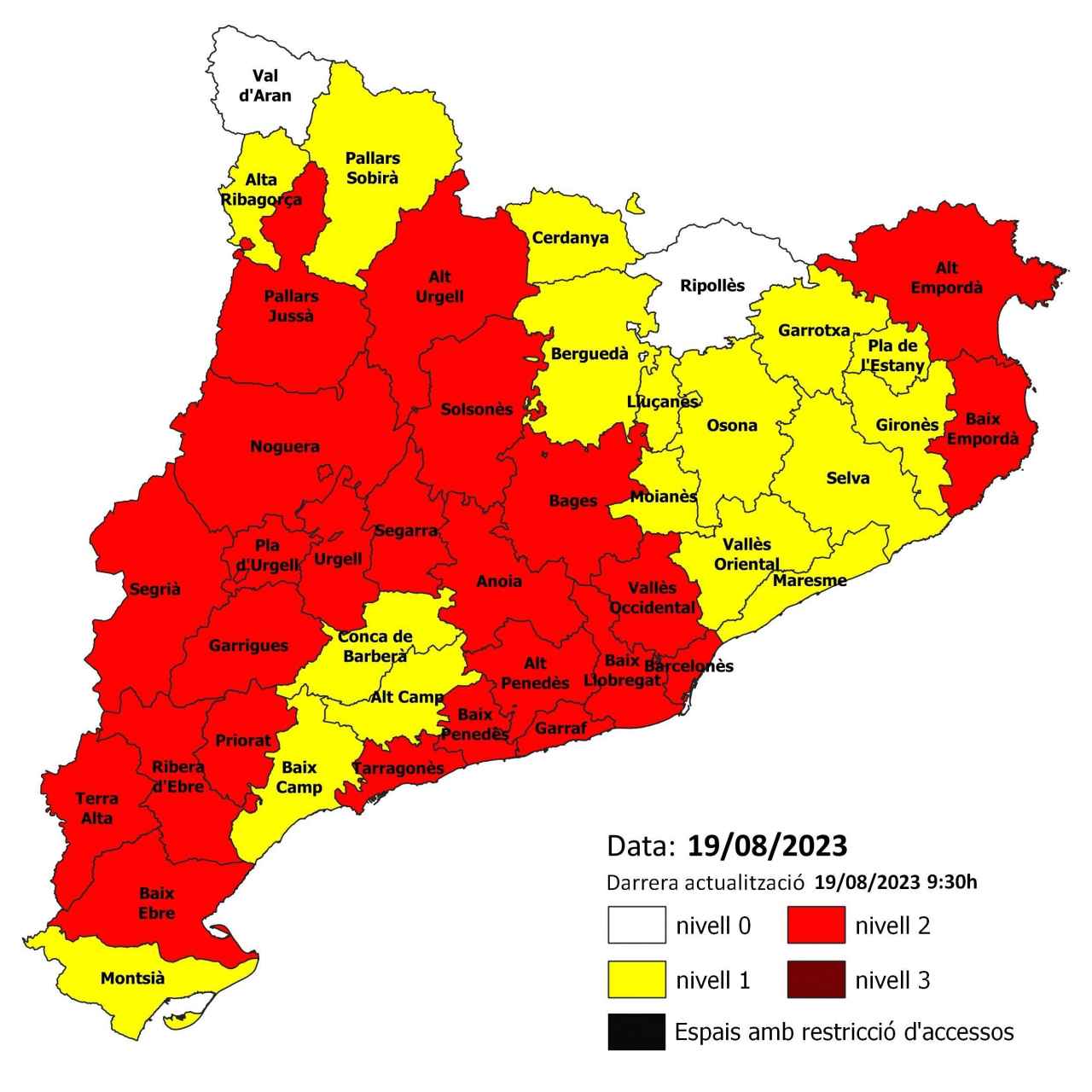 El mapa del plan alfa este sábado