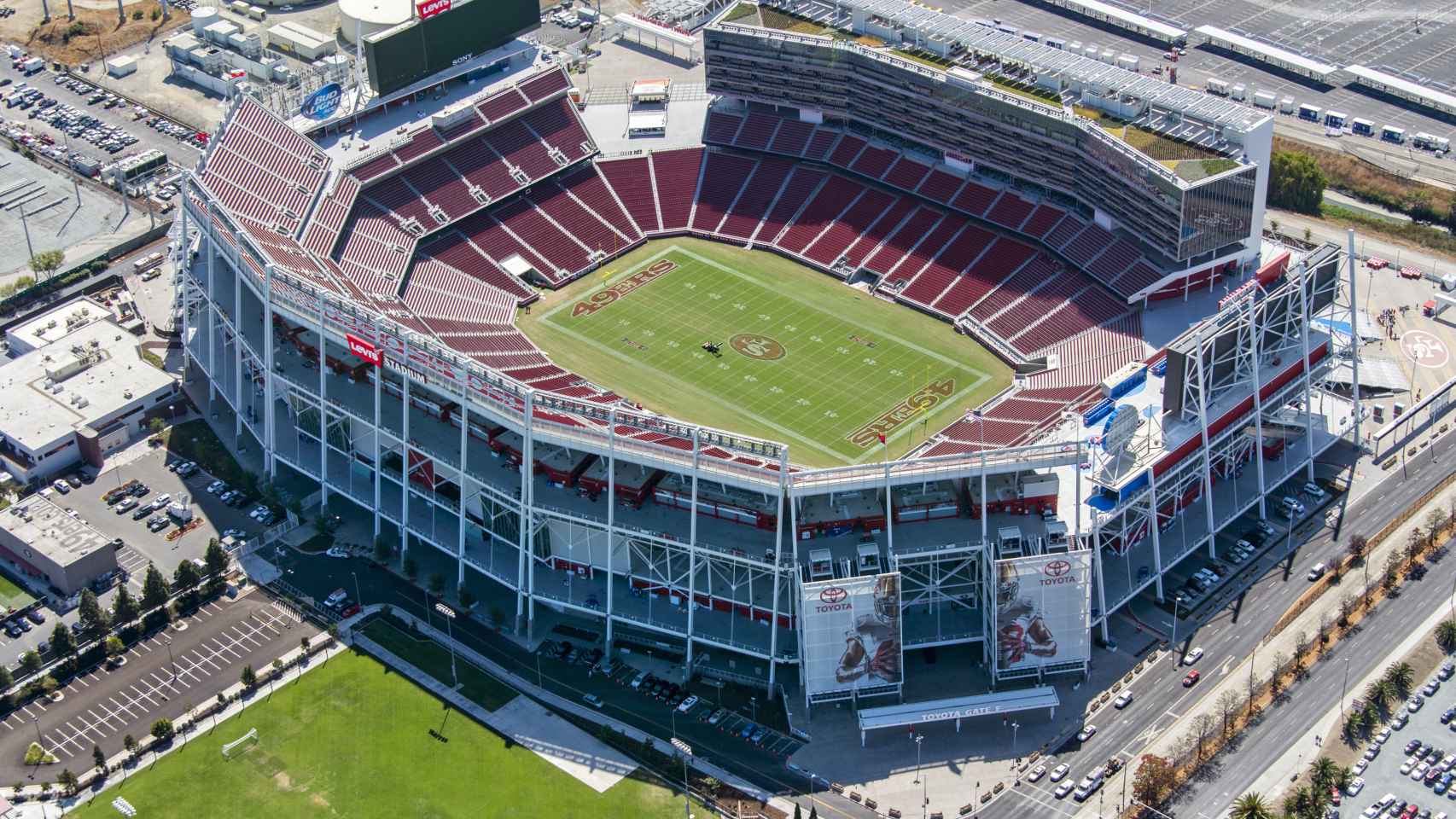Vista aérea del Lewi’s Stadium, en Santa Clara (California), construido por Turner