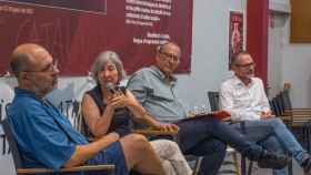 Josep Maria Ganyet, Dolors Feliu, Xavier Antich y Josep Costa (de izquierda a derecha), en la Universitat Catalana d'Estiu