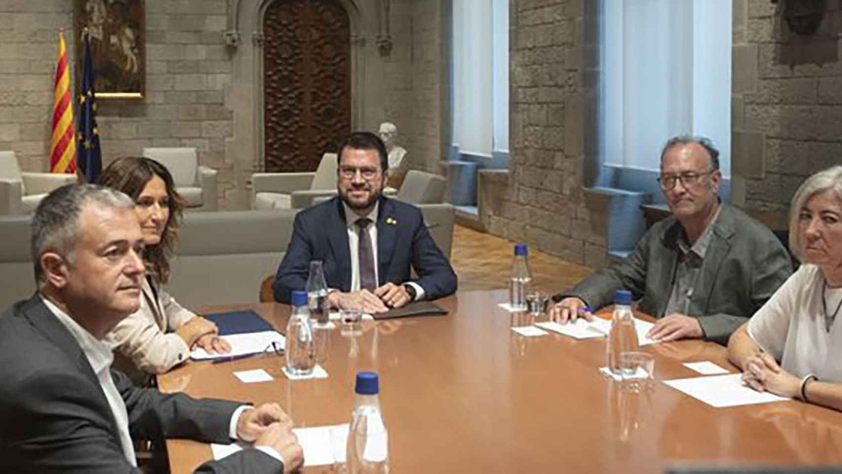 Reunión en septiembre del presidente de la Generalitat con los líderes de Òmnium Cultural, la Asamblea Nacional Catalana y la Asociación de Municipios por la Independencia