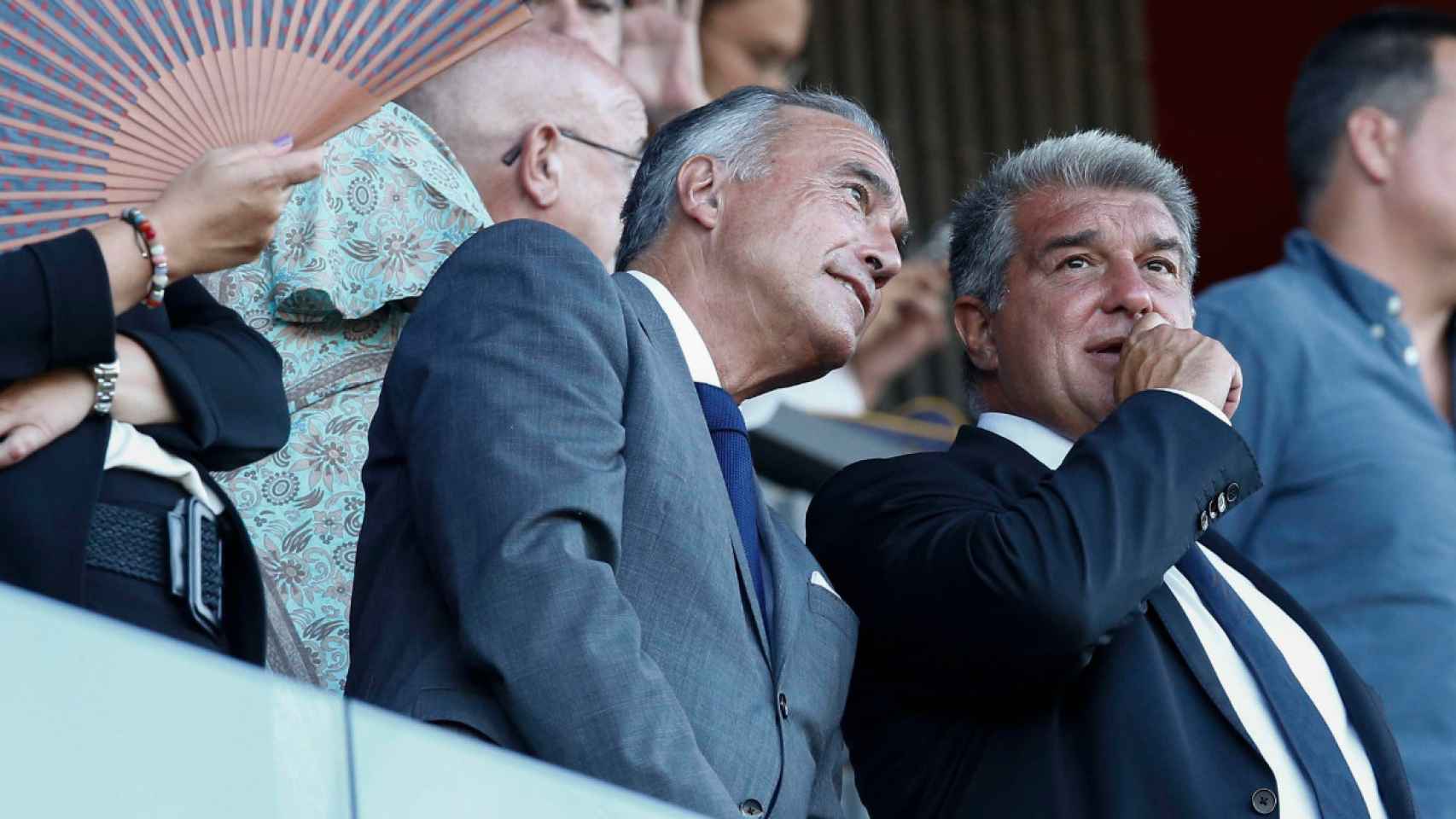 Joan Laporta y Rafa Yuste, en el Trofeo Gamper femenino