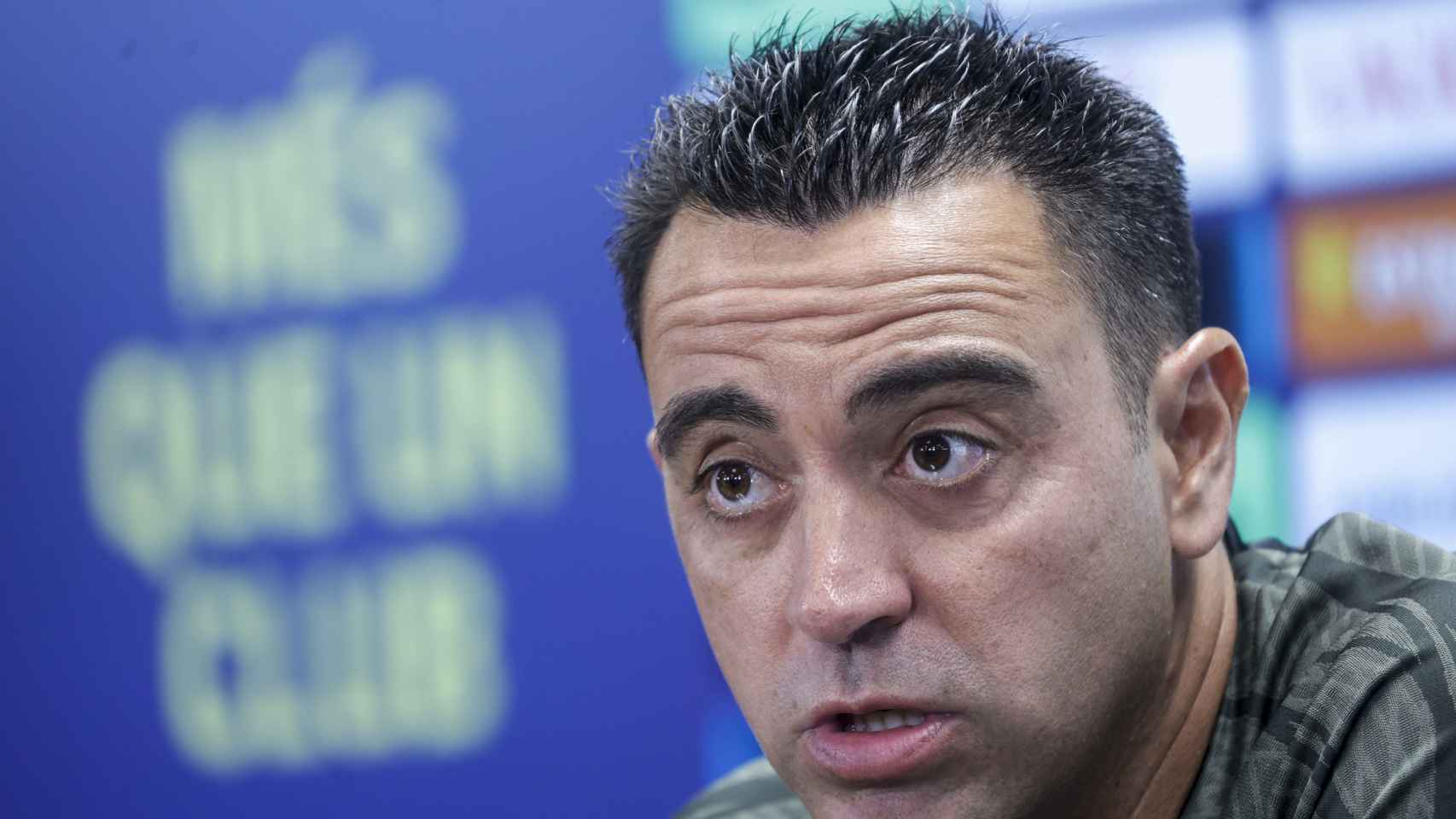 Xavi Hernández, durante la rueda de prensa previa al partido contra el Villarreal