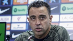 Xavi Hernández, durante la rueda de prensa previa al cruce contra el Villarreal