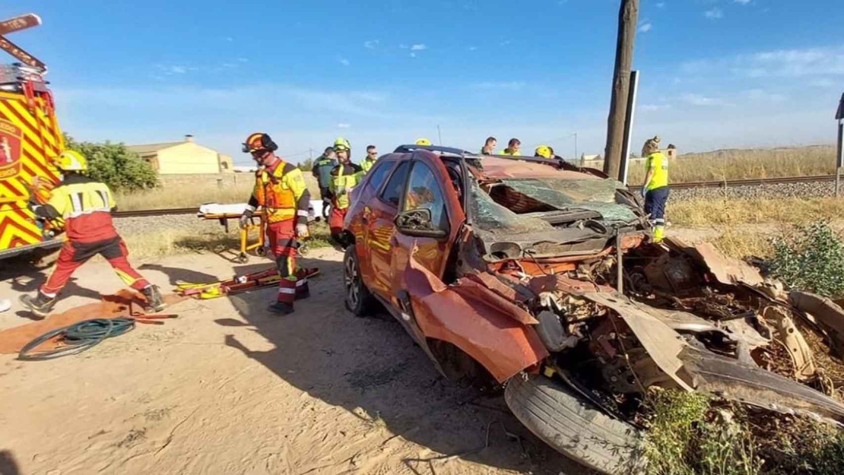 Accidente en Toledo, donde un tren ha arrollado un coche