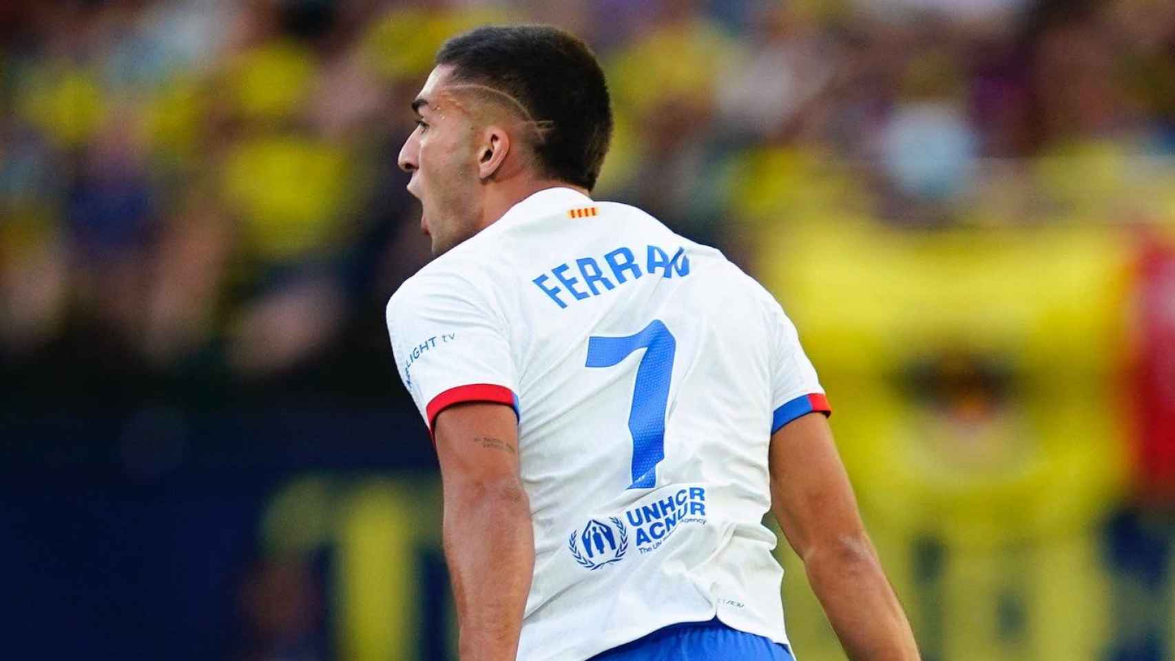 Ferran Torres celebra pletórico su gol al Villarreal