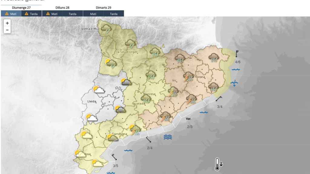 Previsión del Meteocat para este domingo 27 de diciembre