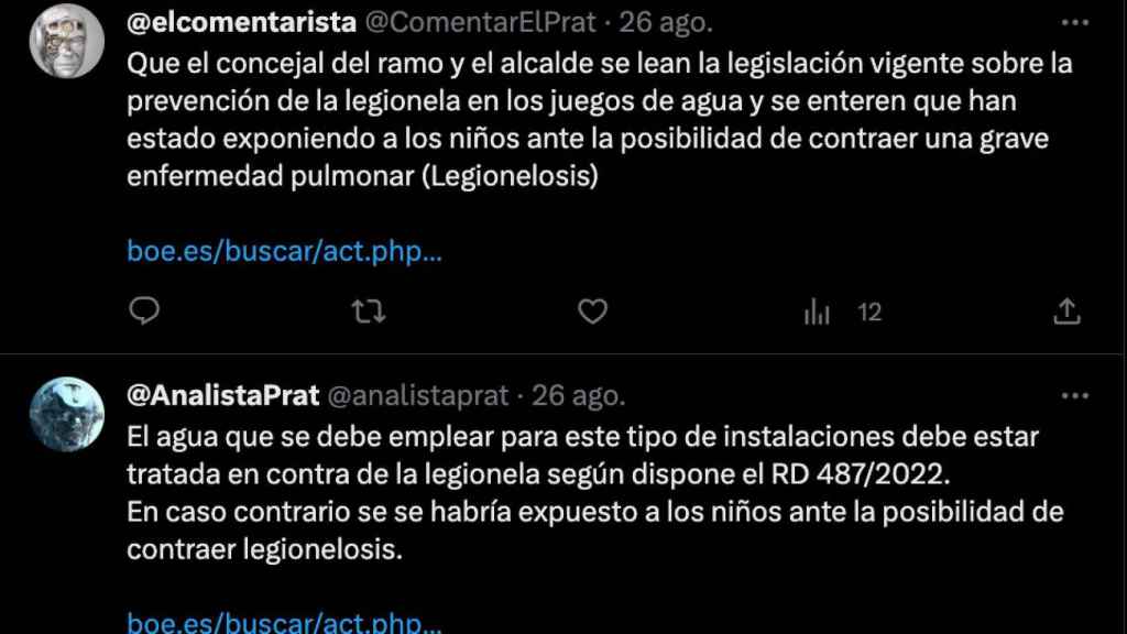 Comentarios de vecinos del Prat al consistorio en Twitter