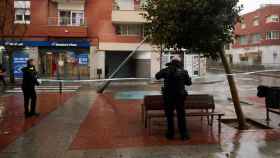 Caída de una farola por un fuerte temporal