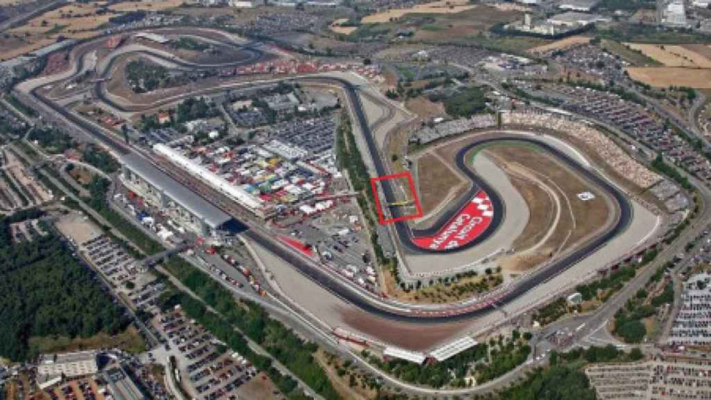 Emplazamiento de la futura pasarela con espacios polivalentes en el Circuito de Montmeló