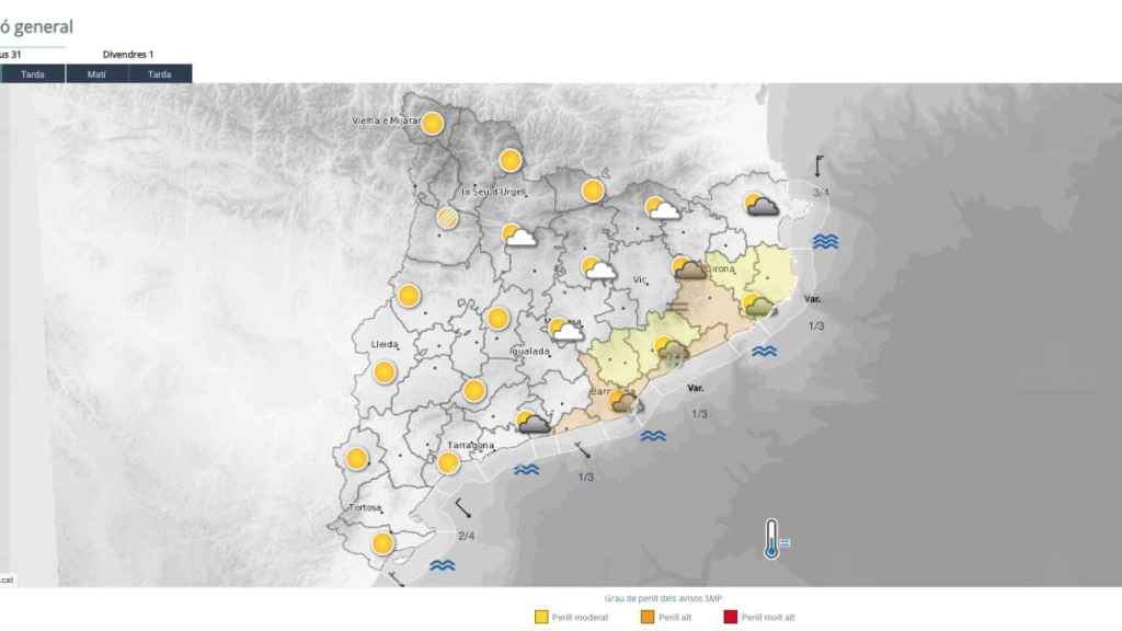 Previsión del Metocat para este jueves 31 de agosto