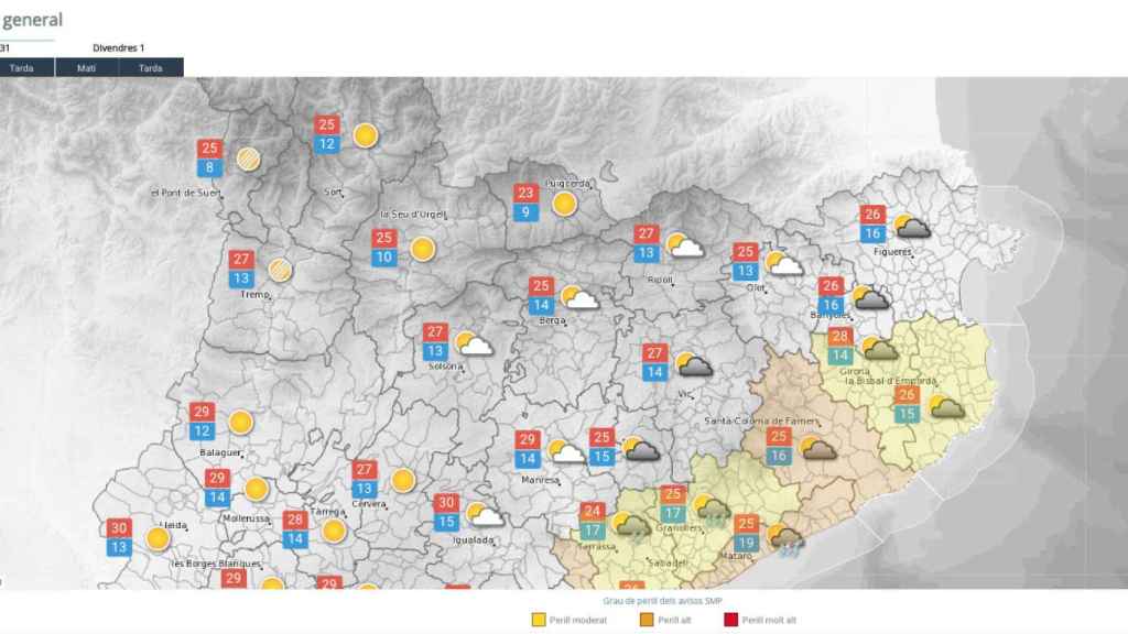 Previsión del Meteocat para este jueves 31 de agosto