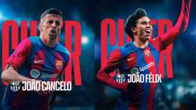 Los Joaos, Félix y Cancelo, ya visten la camiseta del Barça