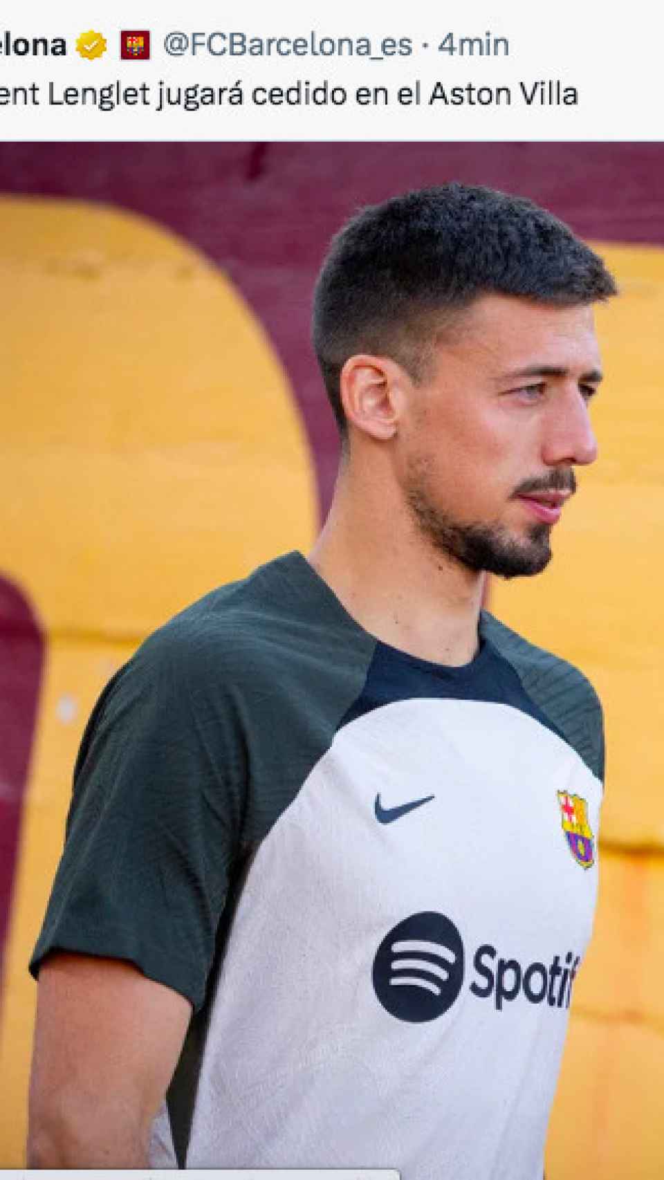 El Barça anuncia la cesión de Lenglet al Aston Villa