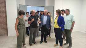 La 'consellera' de Educación de la Generalitat, Anna Simó, visita a las obras del Instituto Escuela Arts de Barcelona junto al concejal de Educación, Personas Mayores y Plan de Barrios del Ayuntamiento de Barcelona, Lluís Rabell