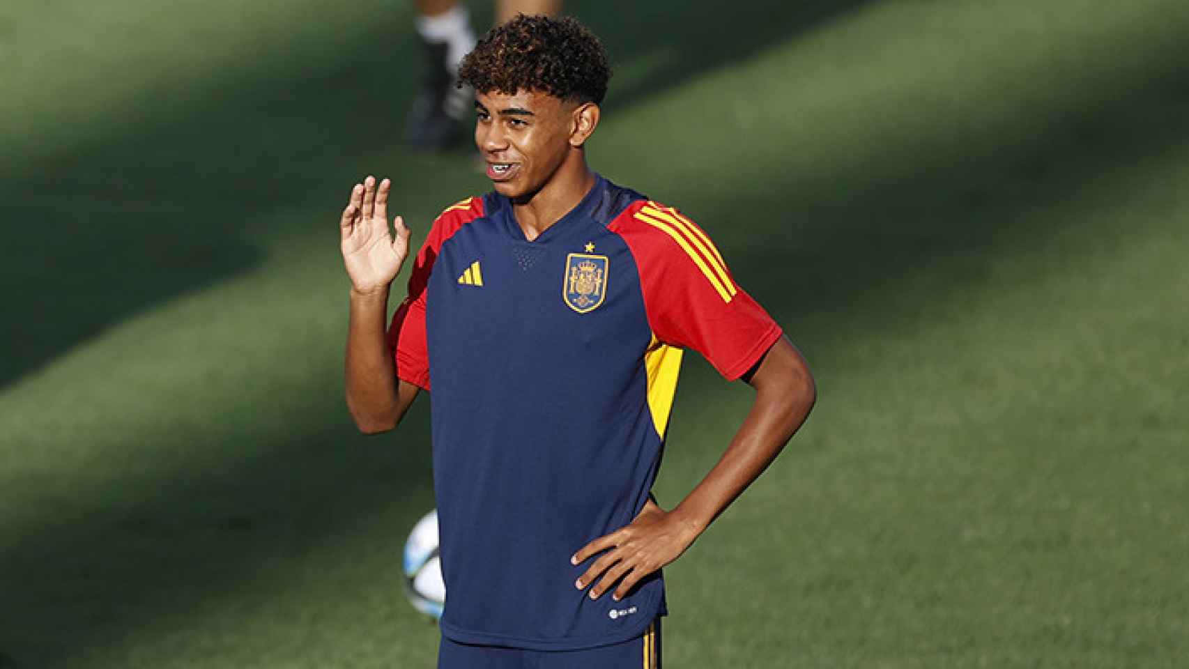 El primer entrenamiento de Lamine Yamal con la selección absoluta de España