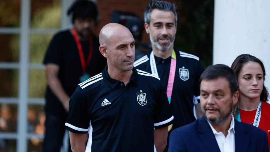 Luis Rubiales, junto a Jorge Vilda en un acto de la Federación