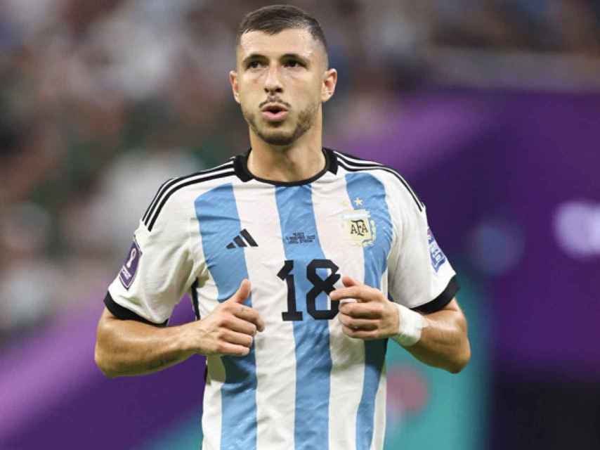 Guido Rodríguez, en un partido con la selección de Argentina