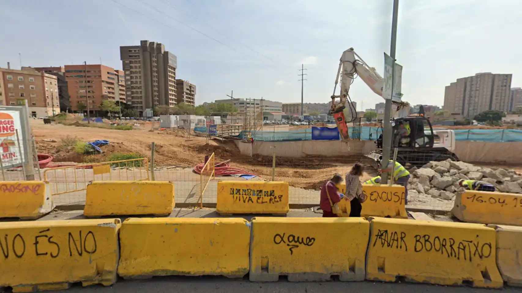 Zona de obras en la Montesa, barrio de Esplugues de Llobregat