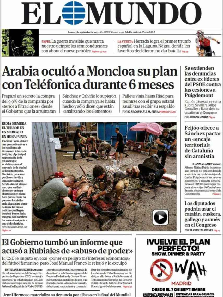 Portada de 'El Mundo' de 7 de septiembre de 2023