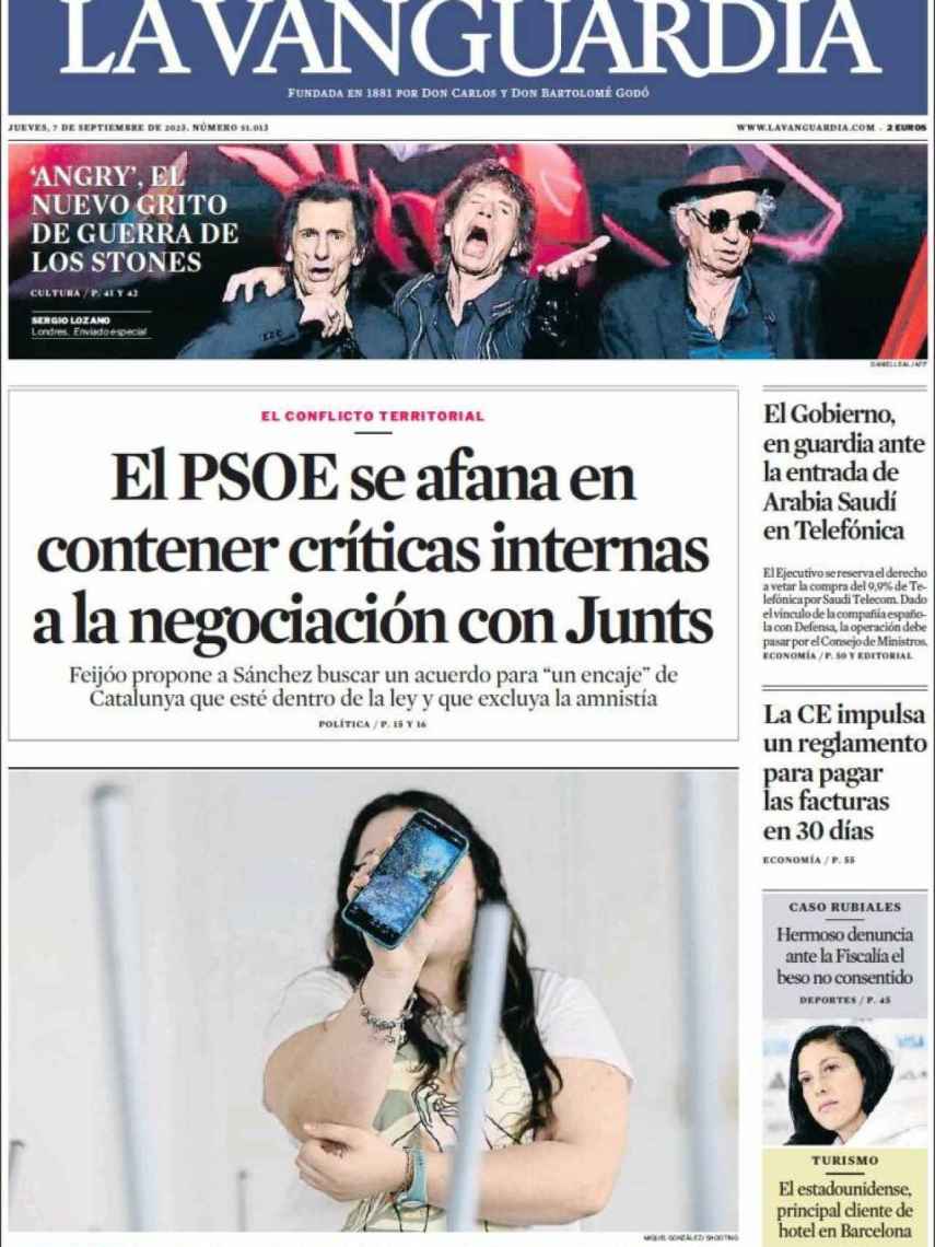 Portada de 'La Vanguardia' de 7 de septiembre de 2023