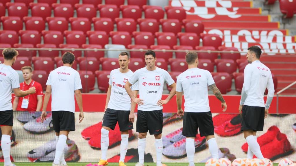 Robert Lewandowski, durante un entrenamiento con la selección de Polonia