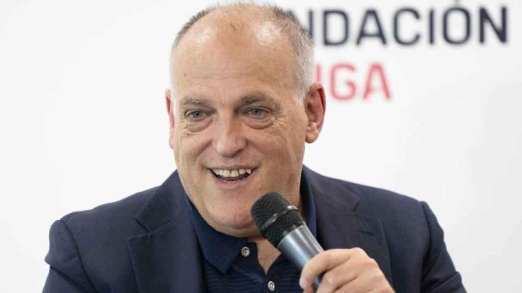 Javier Tebas, presidente de la Liga, en un acto