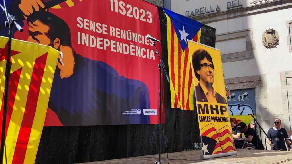 Intervención telemática del expresidente Carles Puigdemont en un acto de la Comisión Independentista Fossar de les Moreres y la ANC durante la Diada