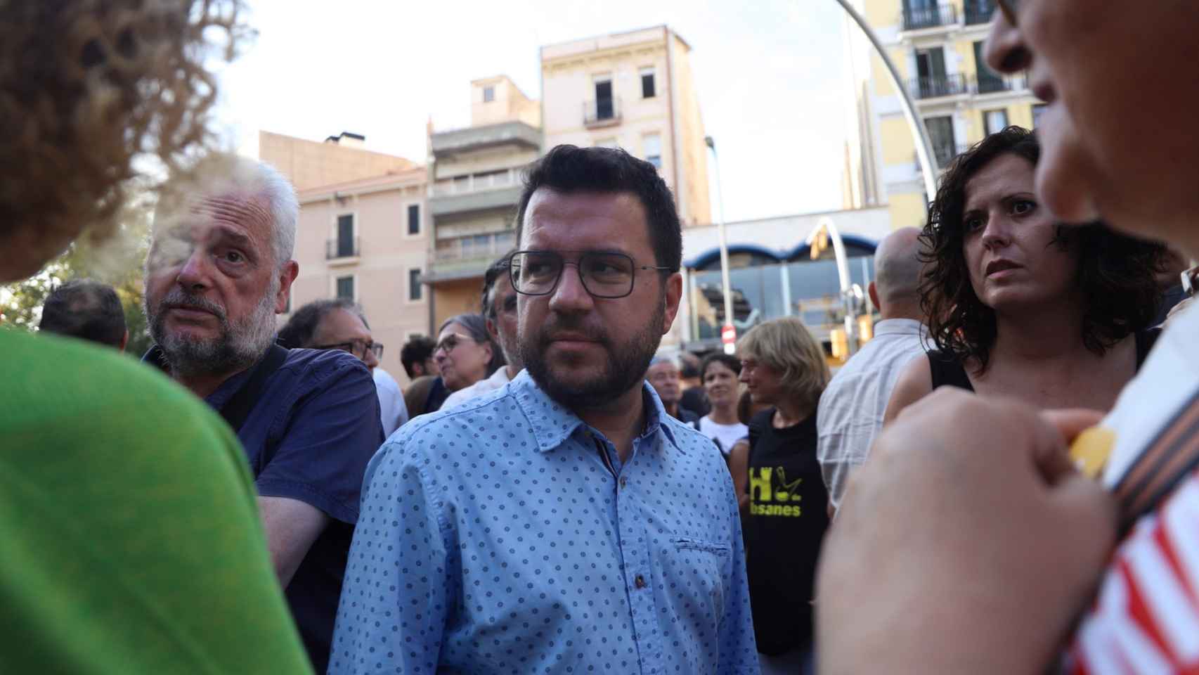 El presidente de la Generalitat, Pere Aragonès, en la manifestación independentista del 11 de septiembre del 2023