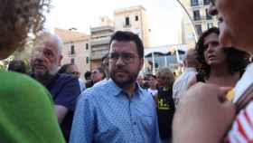 El presidente de la Generalitat, Pere Aragonès, en la manifestación independentista del 11 de septiembre del 2023