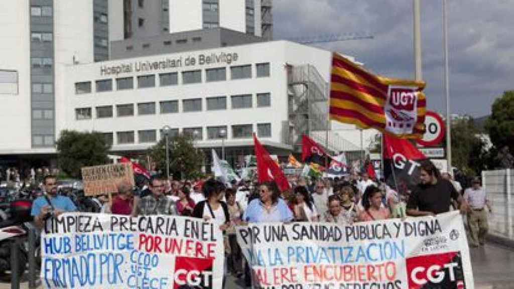 Una protesta en el Hospital de Bellvitge