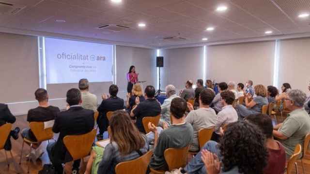 Presentación del manifiesto 'Compromís Cívic per l'oficialitat del català' en Barcelona